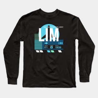 Lima (LIM) Airport Code Baggage Tag Long Sleeve T-Shirt